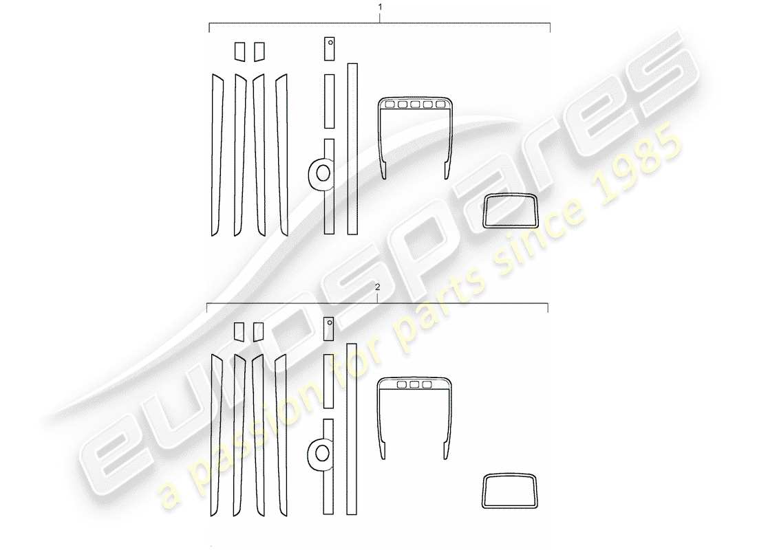 porsche 2015 (tequipment cayenne) 1 set trim moldings for part diagram