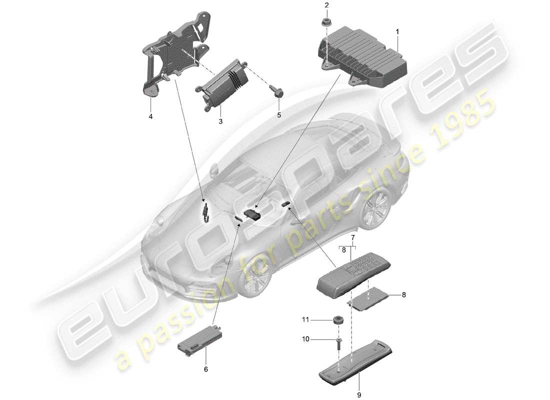 porsche 2020 (991-2 turbo) amplifier part diagram