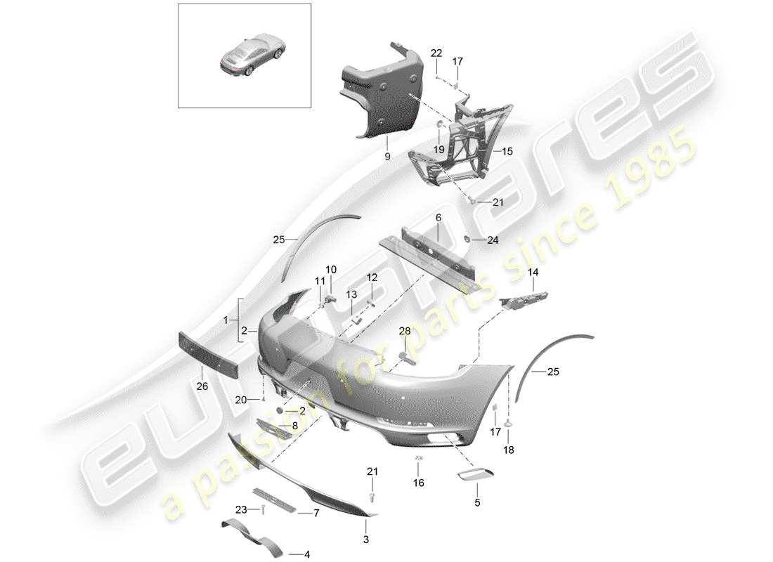 porsche 2017 (991-2) bumper part diagram