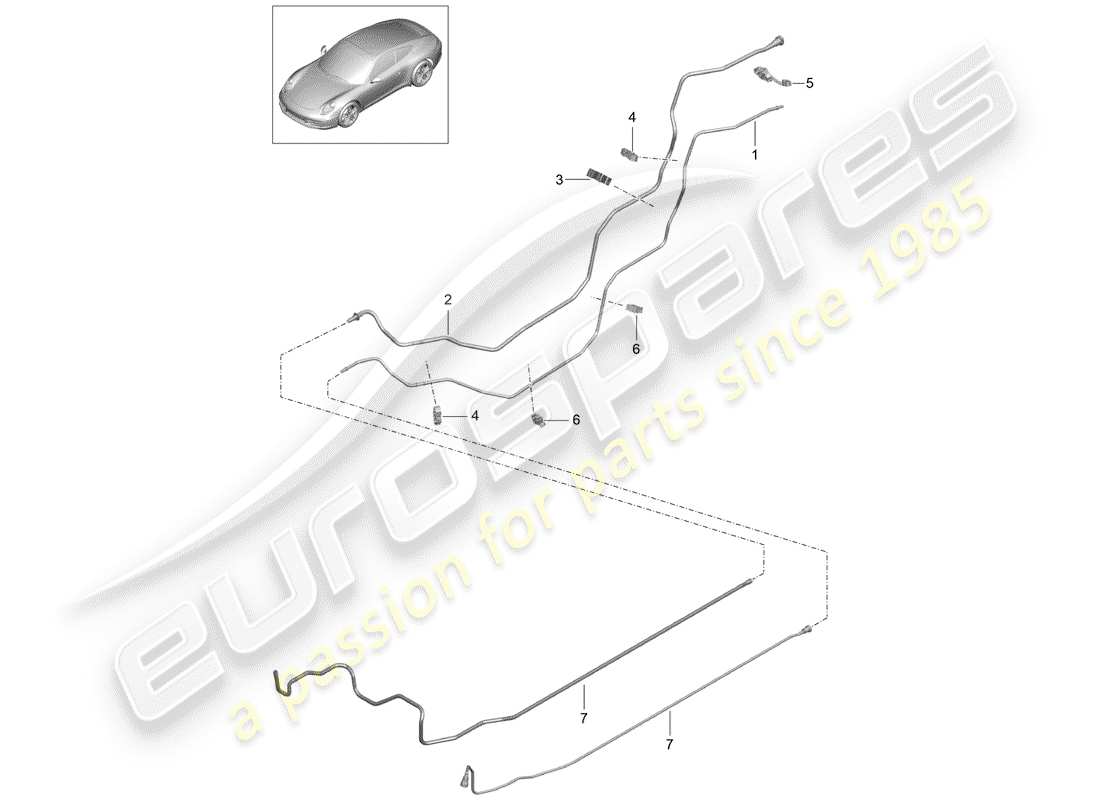 porsche 2015 (991-1) fuel system part diagram