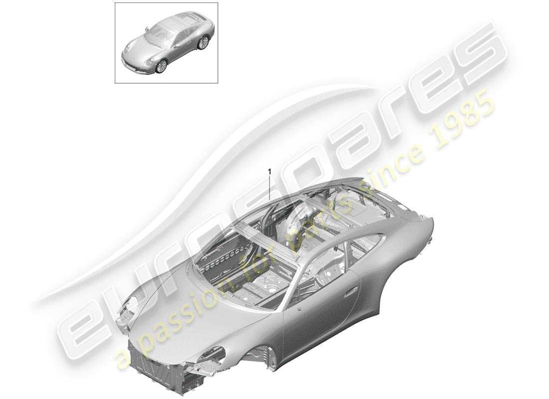 porsche 991 gen. 2 (2019) car body part diagram