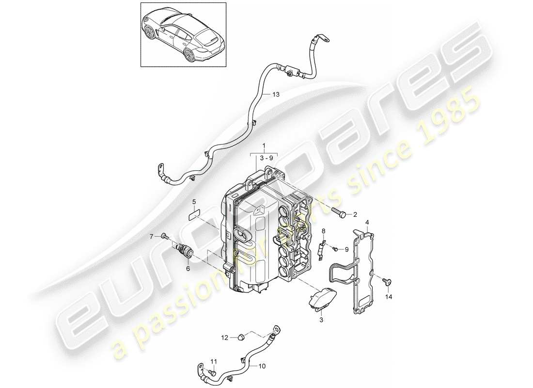 porsche 2011 (panamera 970) power and control electronics- part diagram