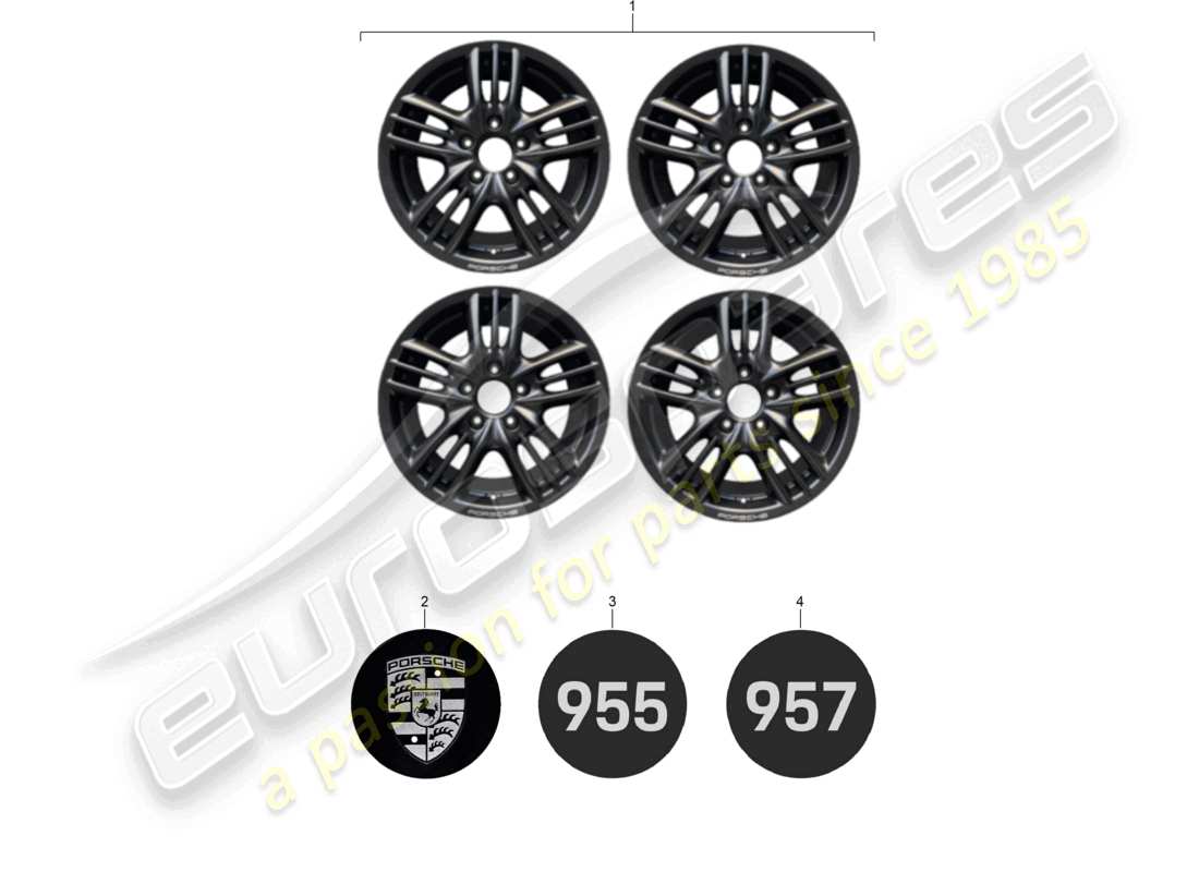 porsche 2003 (cayenne e1 9pa) gear set 18 offroad not for: pccb not for: pr: e81 not for: turbo/turbo s part diagram