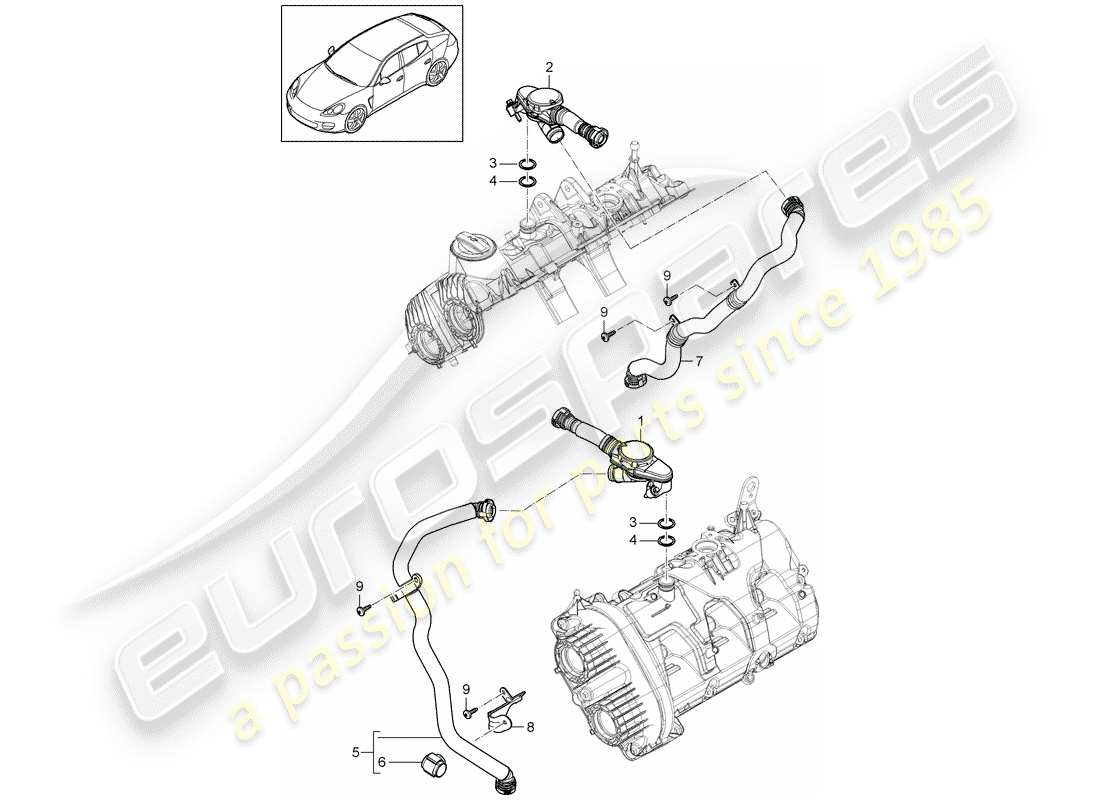 porsche 2011 (panamera 970) crankcase part diagram