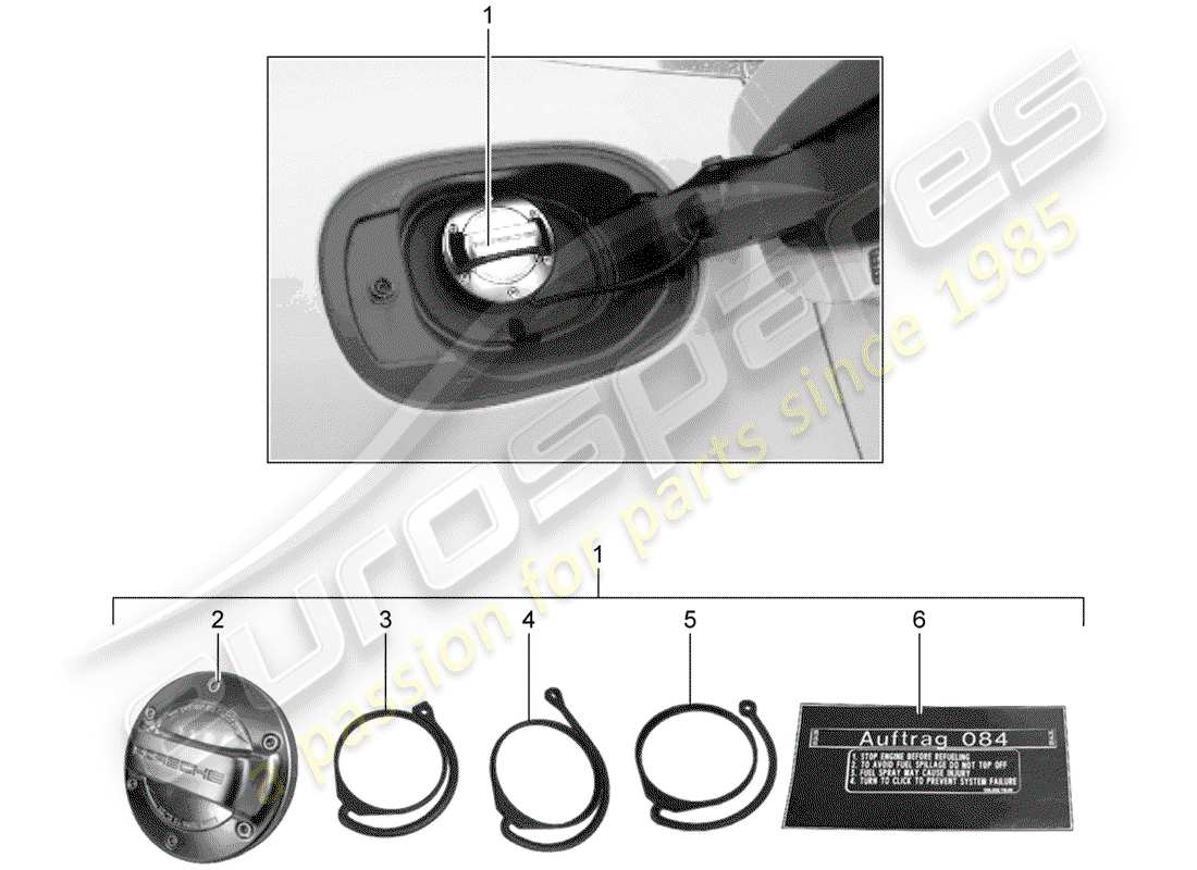 porsche 2017 (tequipment macan) cap with retaining strap for part diagram