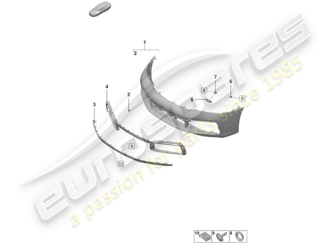 porsche 2020 (992-1) bumper parts diagram