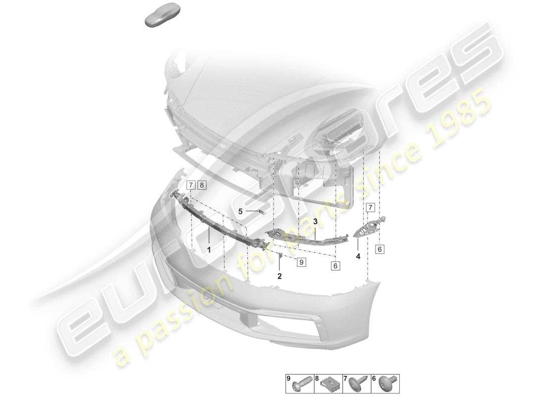 porsche 2020 (992-1) bumper part diagram
