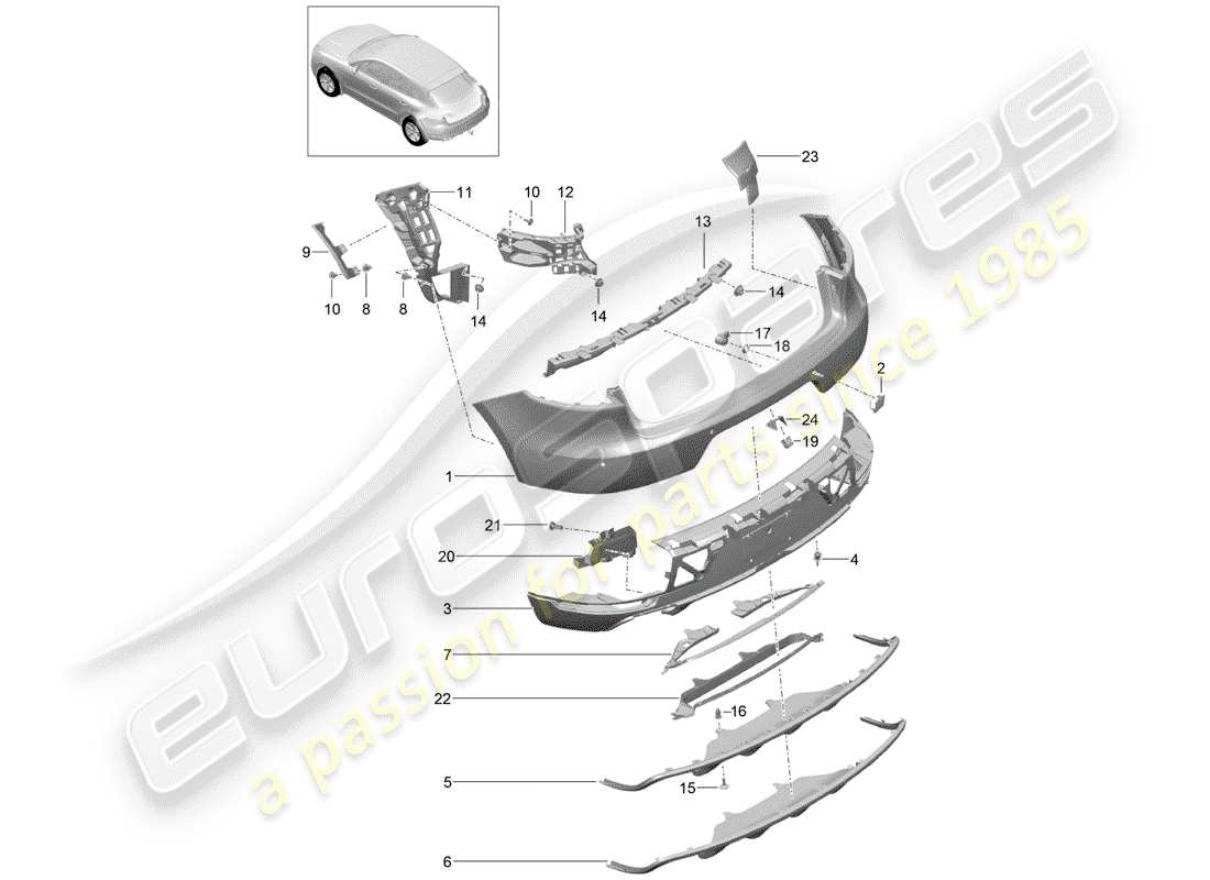 porsche 2014 (macan) bumper part diagram