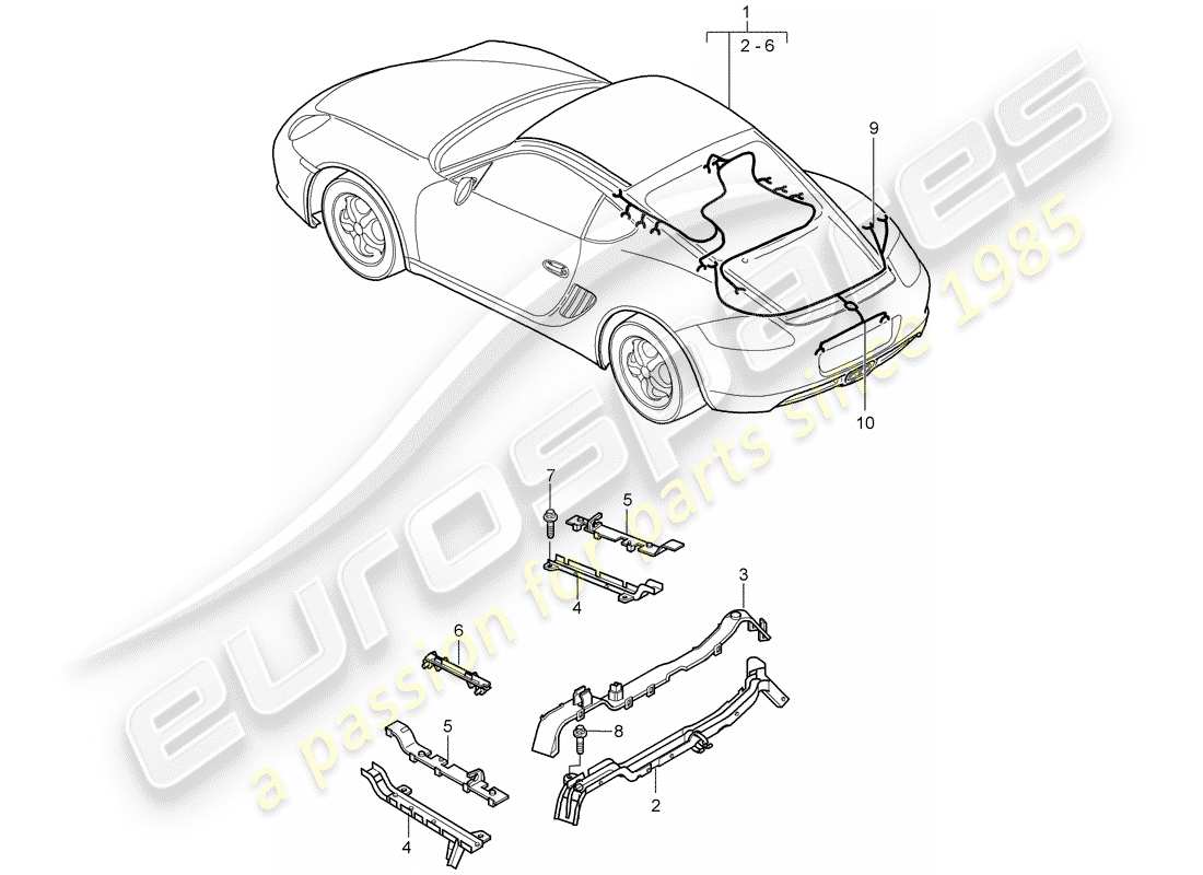 porsche 2012 (987 cayman) wiring harnesses part diagram