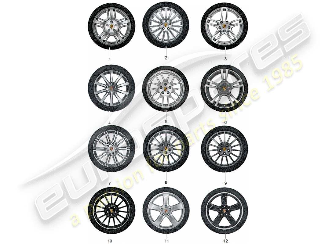 porsche tequipment panamera (2014) wheel disc 'alum.' with part diagram