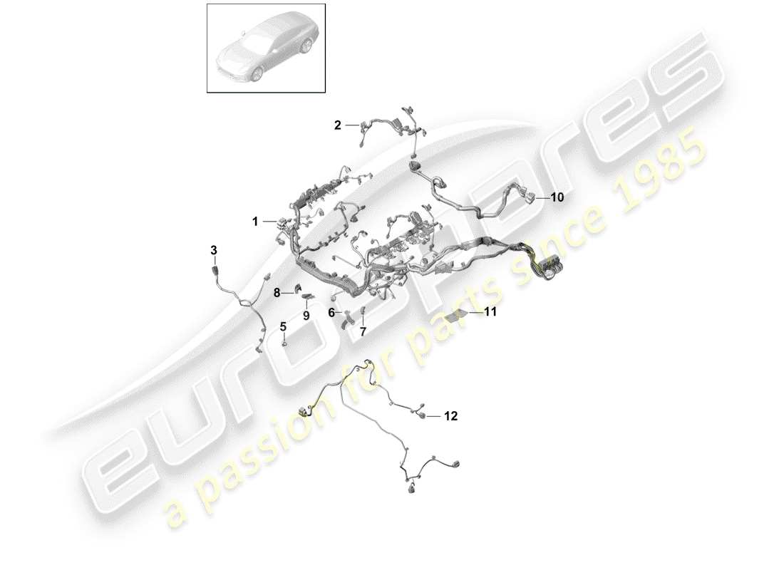 porsche 2018 (panamera 971-1) wiring harnesses part diagram