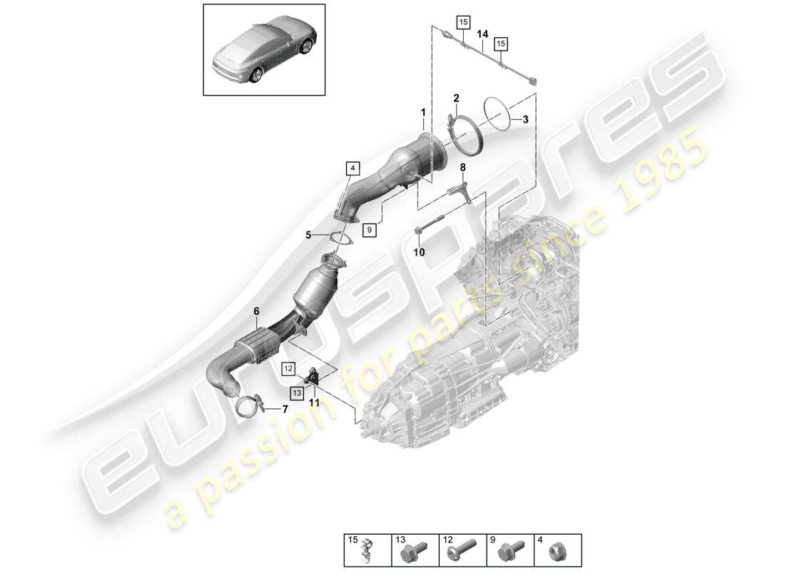 porsche 2020 (panamera 971-1) exhaust system part diagram