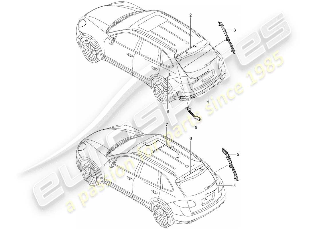 porsche cayenne e2 (2013) wiring harnesses part diagram
