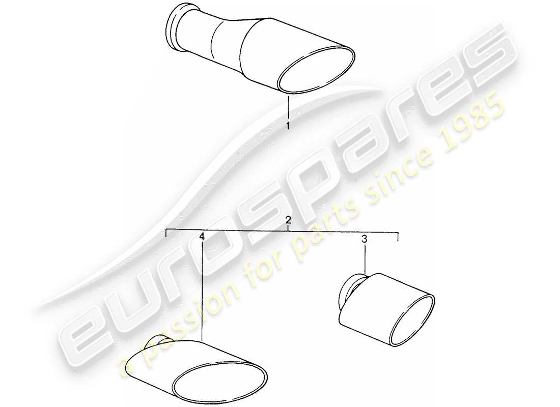 porsche tequipment catalogue (2003) tailpipe parts diagram