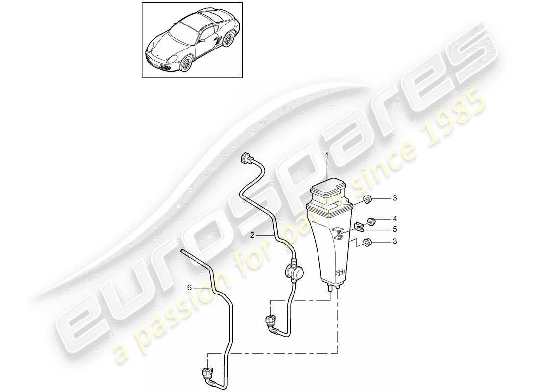 porsche 2012 (987 cayman) evaporative emission canister part diagram