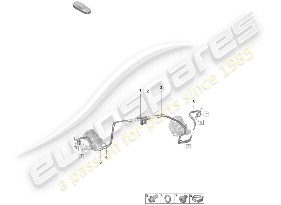 porsche 2020 (992-1) exhaust gas turbocharger parts diagram