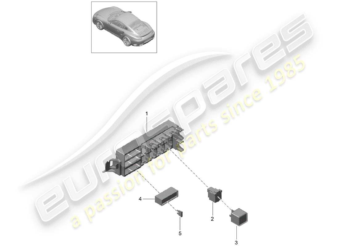 porsche 2020 (991-2 turbo) fuse box/relay plate part diagram