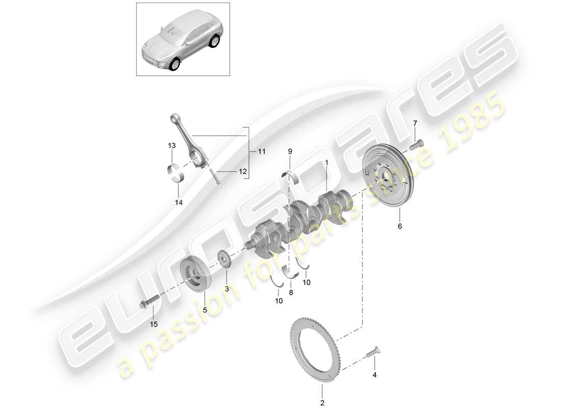 porsche 2014 (macan) crankshaft part diagram
