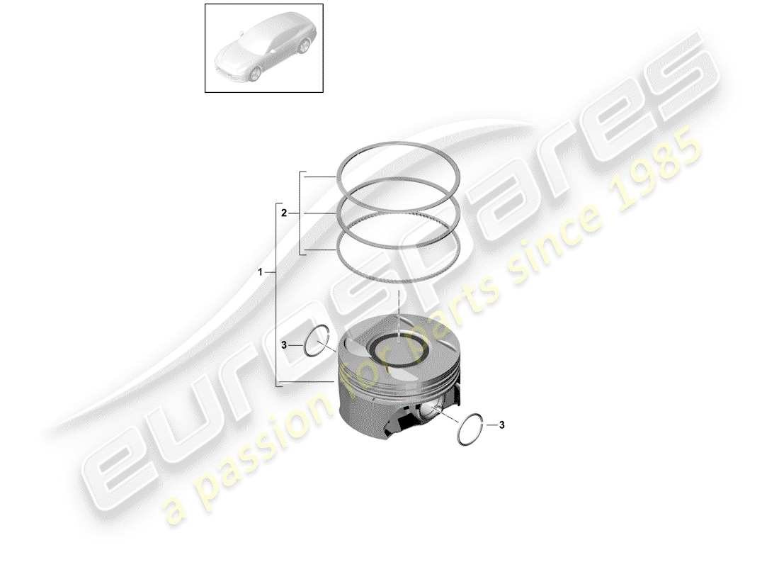 porsche 2018 (panamera 971-1) piston part diagram