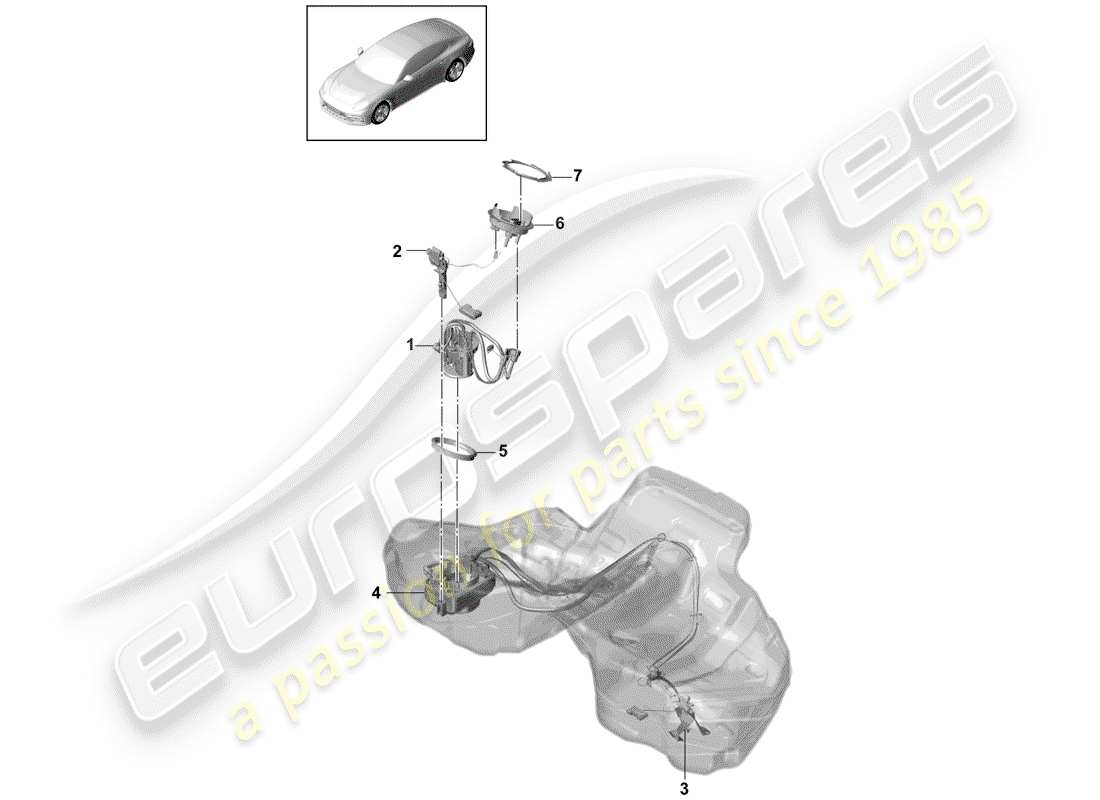 porsche 2018 (panamera 971-1) fuel pump part diagram