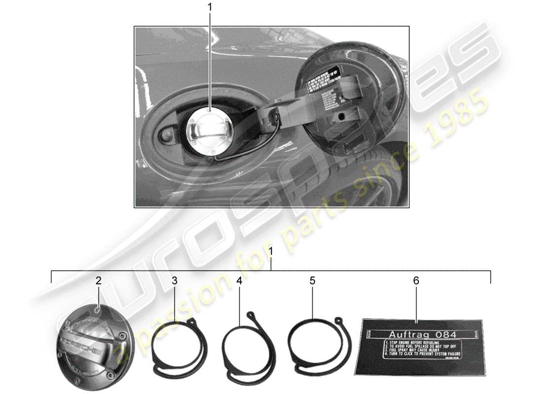 porsche 2014 (tequipment 98x/99x) sealing cap part diagram