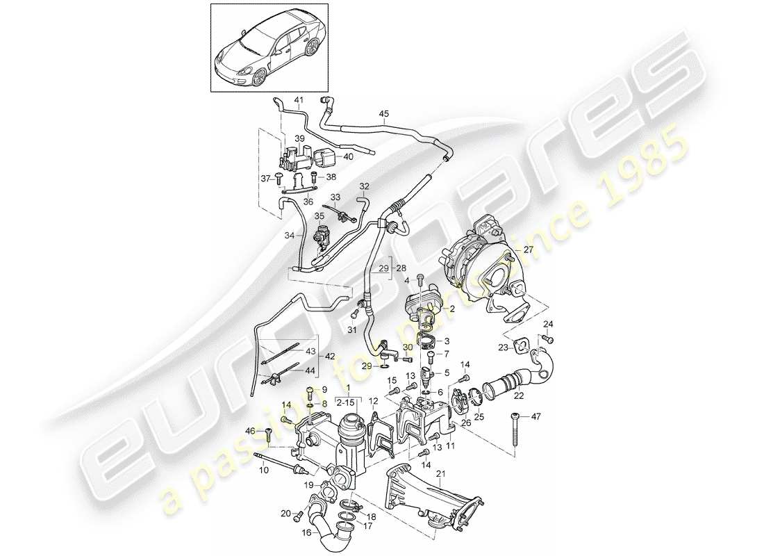 porsche 2013 (panamera 970) exhaust recirculation part diagram