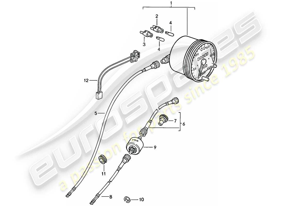 porsche 1984 (944) speedometer parts diagram