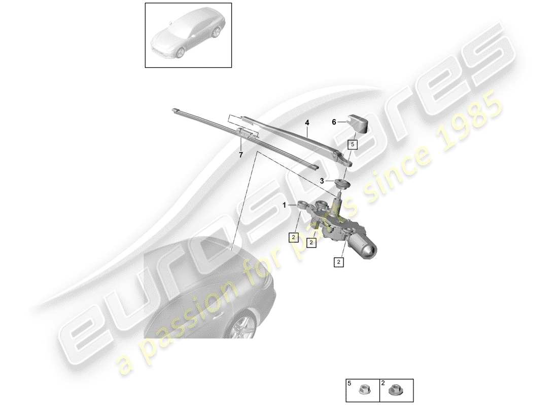 porsche 2020 (panamera 971-1) wiper and washer system for part diagram