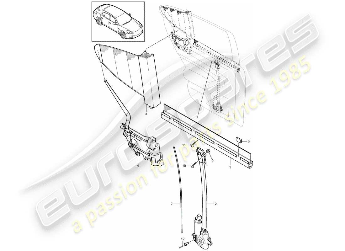 porsche panamera 970 (2016) blind part diagram