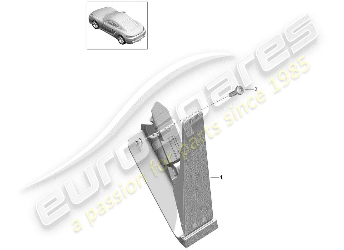porsche 2018 (718 cayman) brake and acc. pedal assembly part diagram