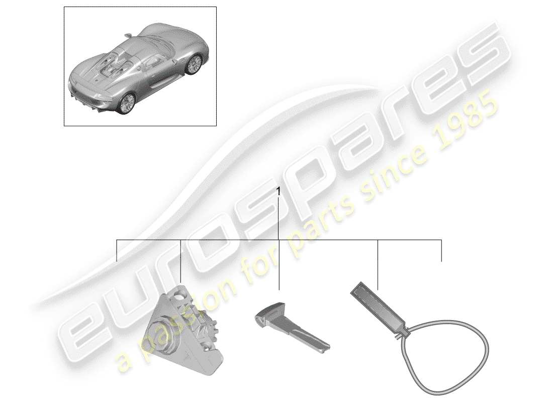 porsche 918 spyder (2015) set of locks part diagram