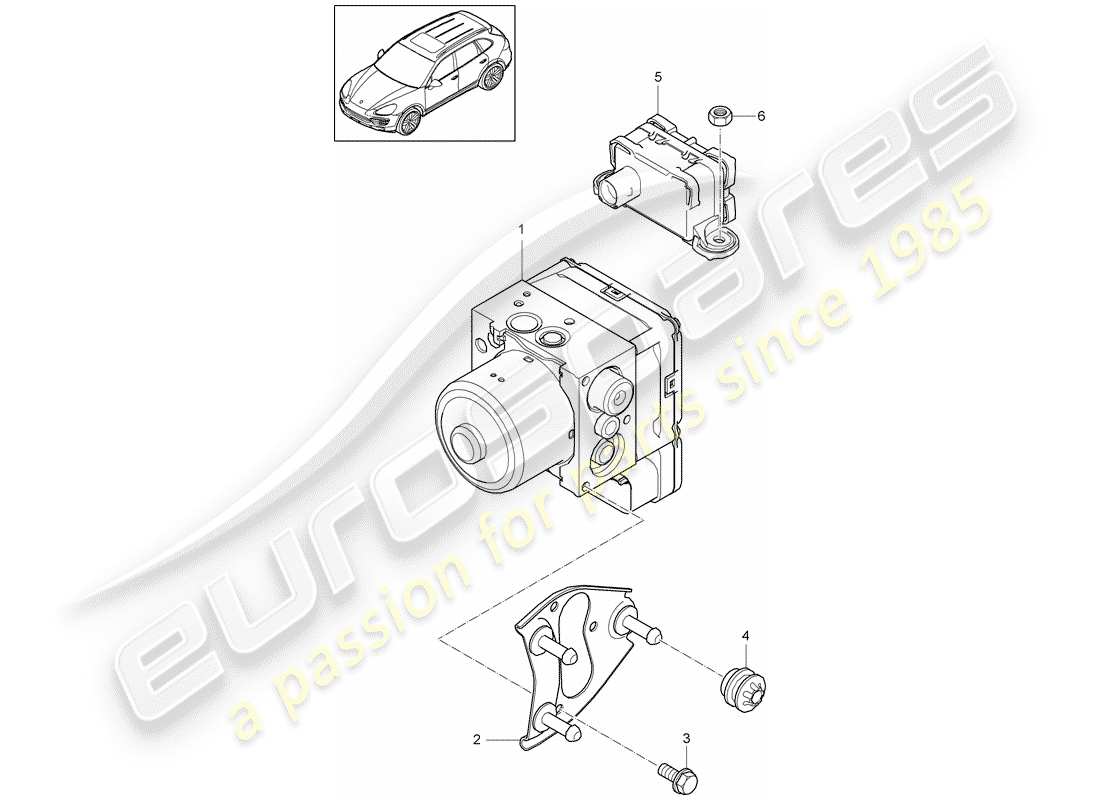 porsche 2015 (cayenne e2 92a) hydraulic unit part diagram