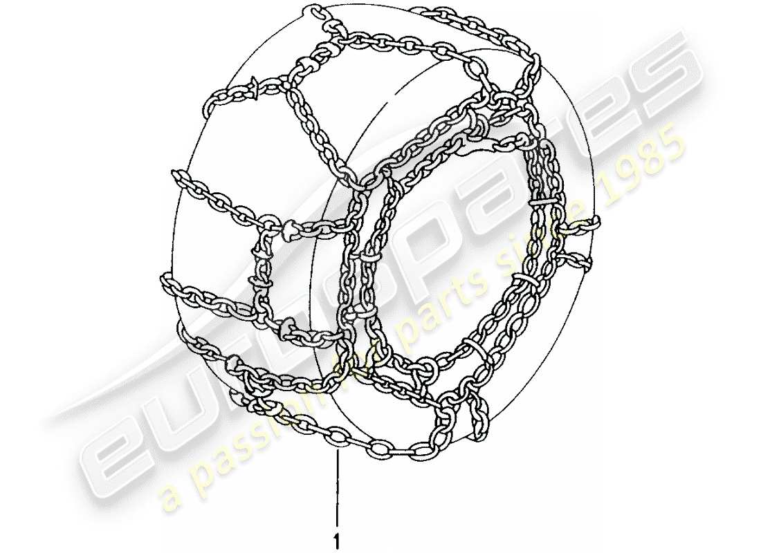porsche 1990 (tequipment) snow chains part diagram