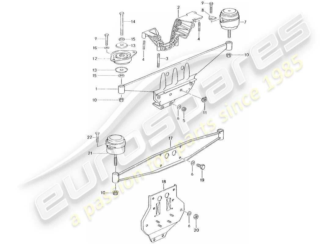 porsche 1998 (993) engine suspension parts diagram