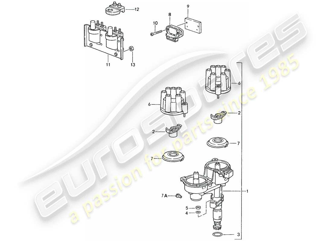 porsche 1998 (993) engine electrics 1 parts diagram