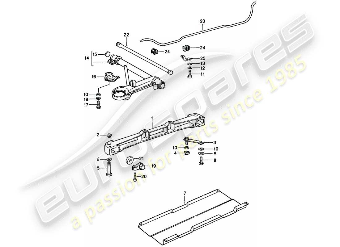 porsche 1978 (911) front axle - stabilizer part diagram