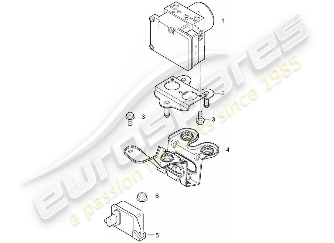 porsche 2007 (cayenne e1 9pa) hydraulic unit part diagram