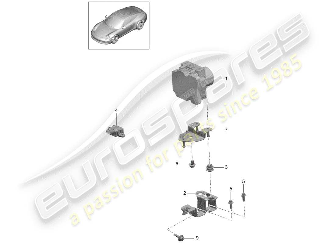 porsche 2013 (991-1) hydraulic unit part diagram