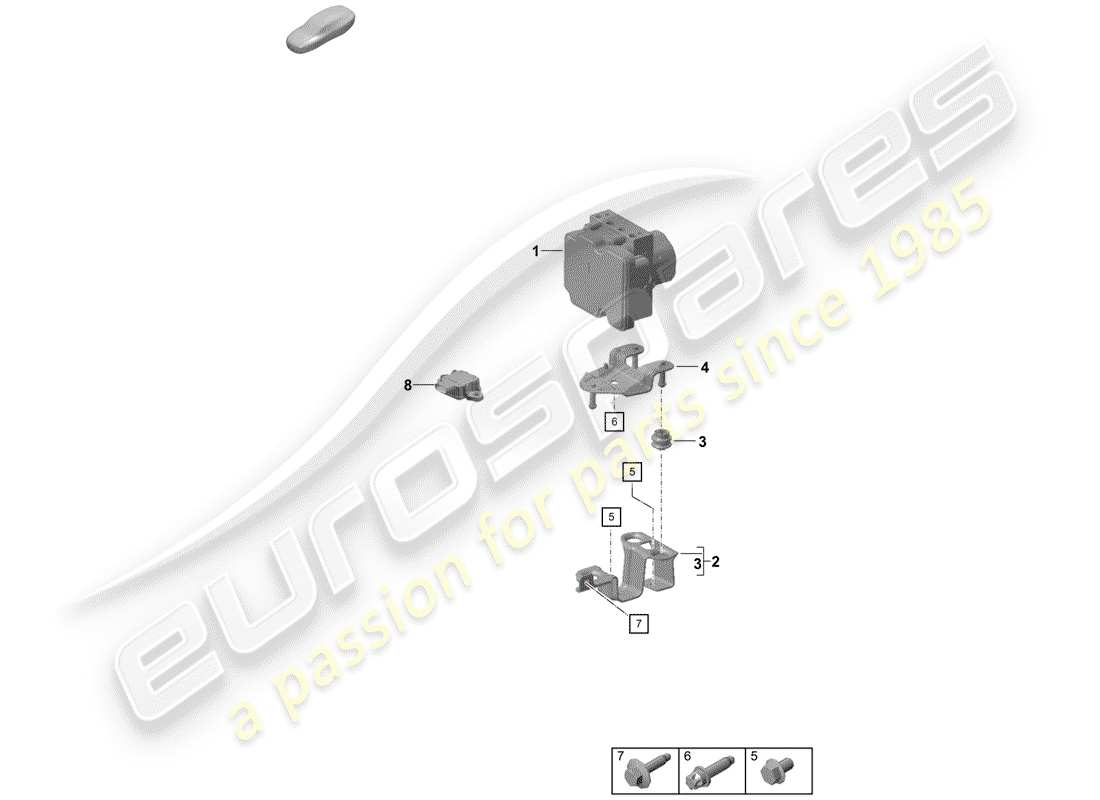 porsche 2019 (718 boxster spyder) hydraulic unit part diagram