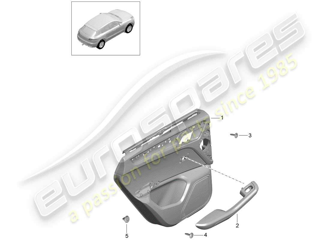 porsche 2017 (macan) door panel part diagram