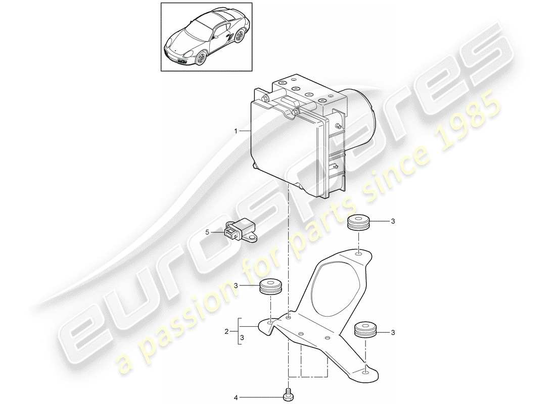 porsche 2009 (987 cayman) hydraulic unit part diagram