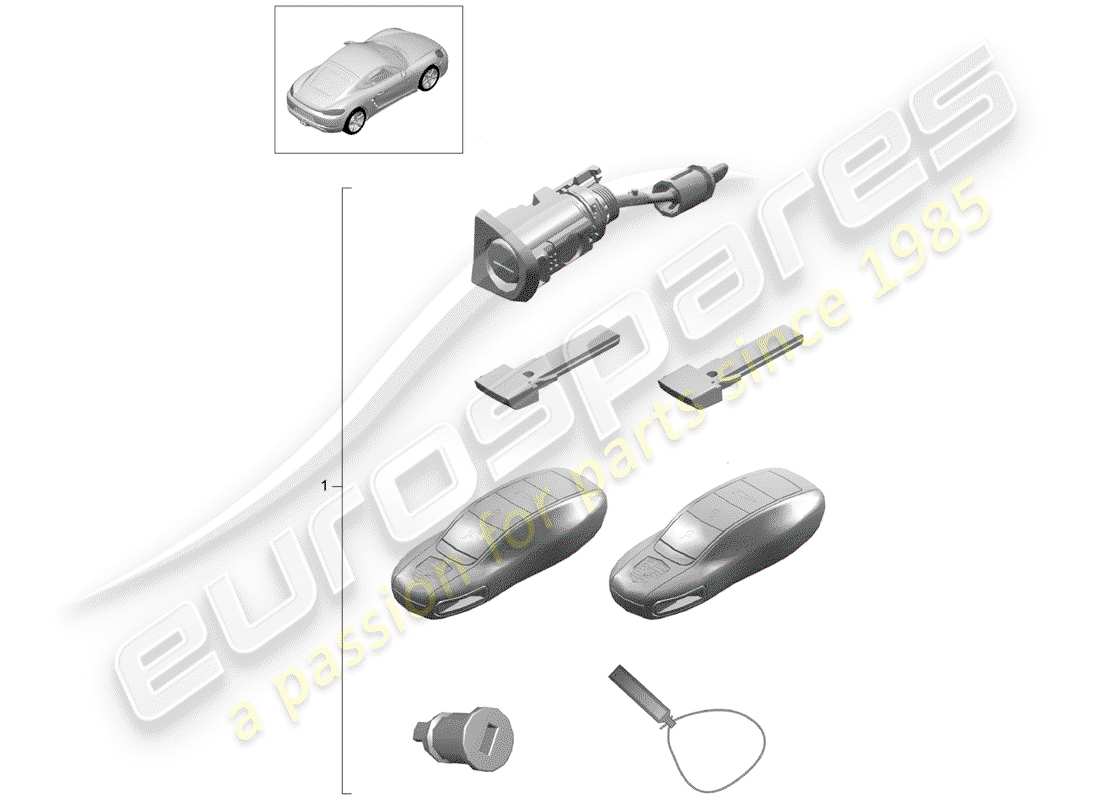 porsche 2019 (718 cayman) repair kit part diagram