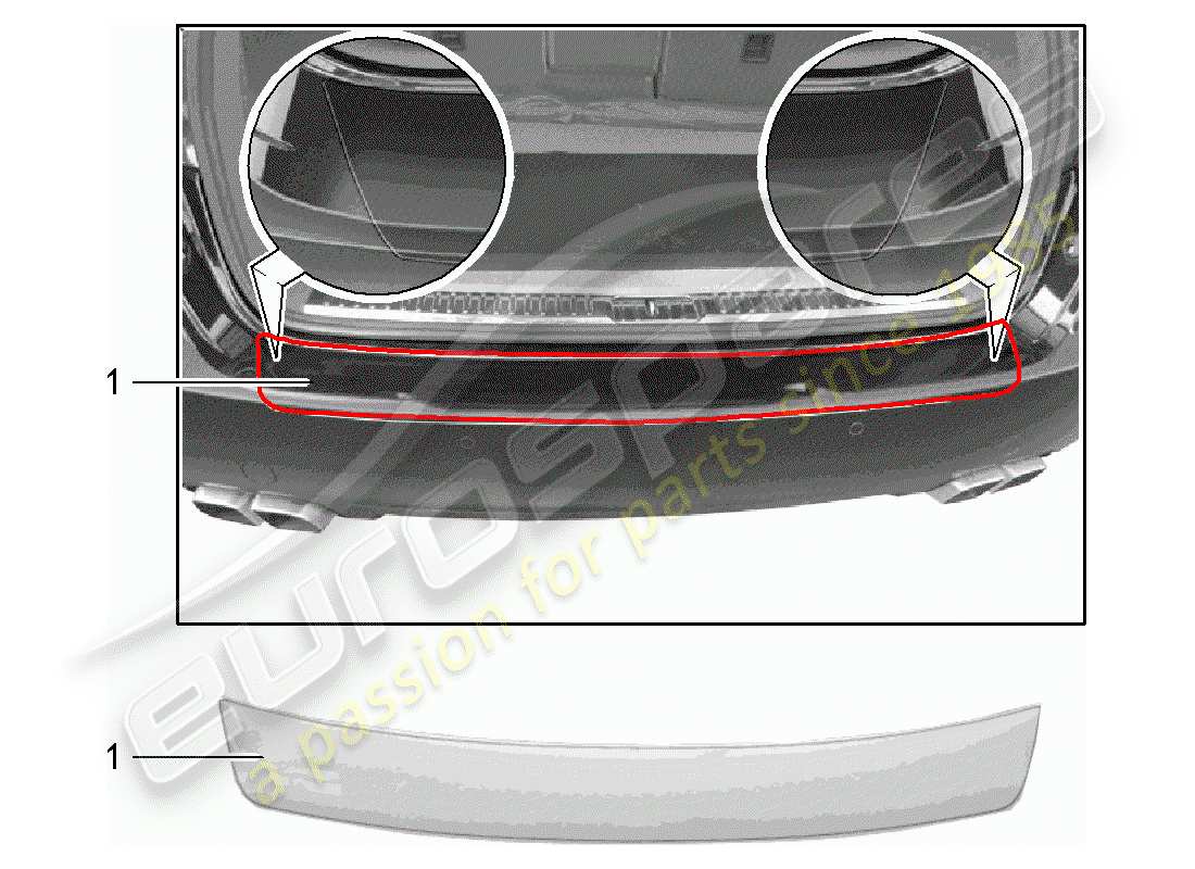 porsche 2012 (tequipment cayenne) load edge protection part diagram