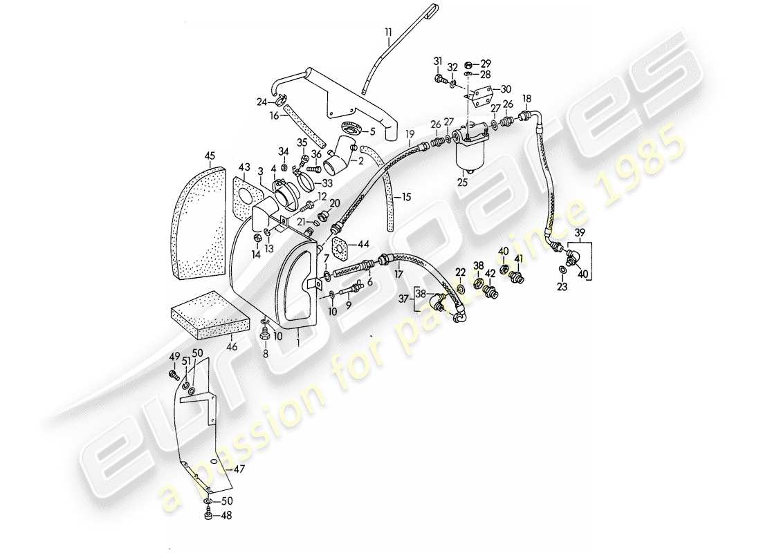 porsche 1955 (356/356a) oil container - m 90 501 >> 91 000 part diagram