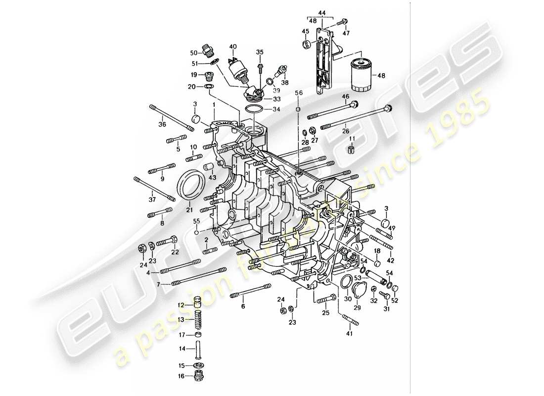 porsche 993 (1997) crankcase - repair set for maintenance - see illustration: part diagram