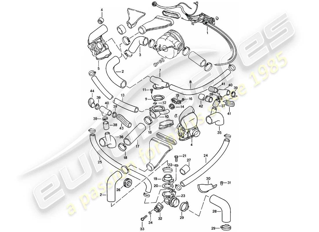 porsche 1979 (911) cooling air duct - control switch parts diagram