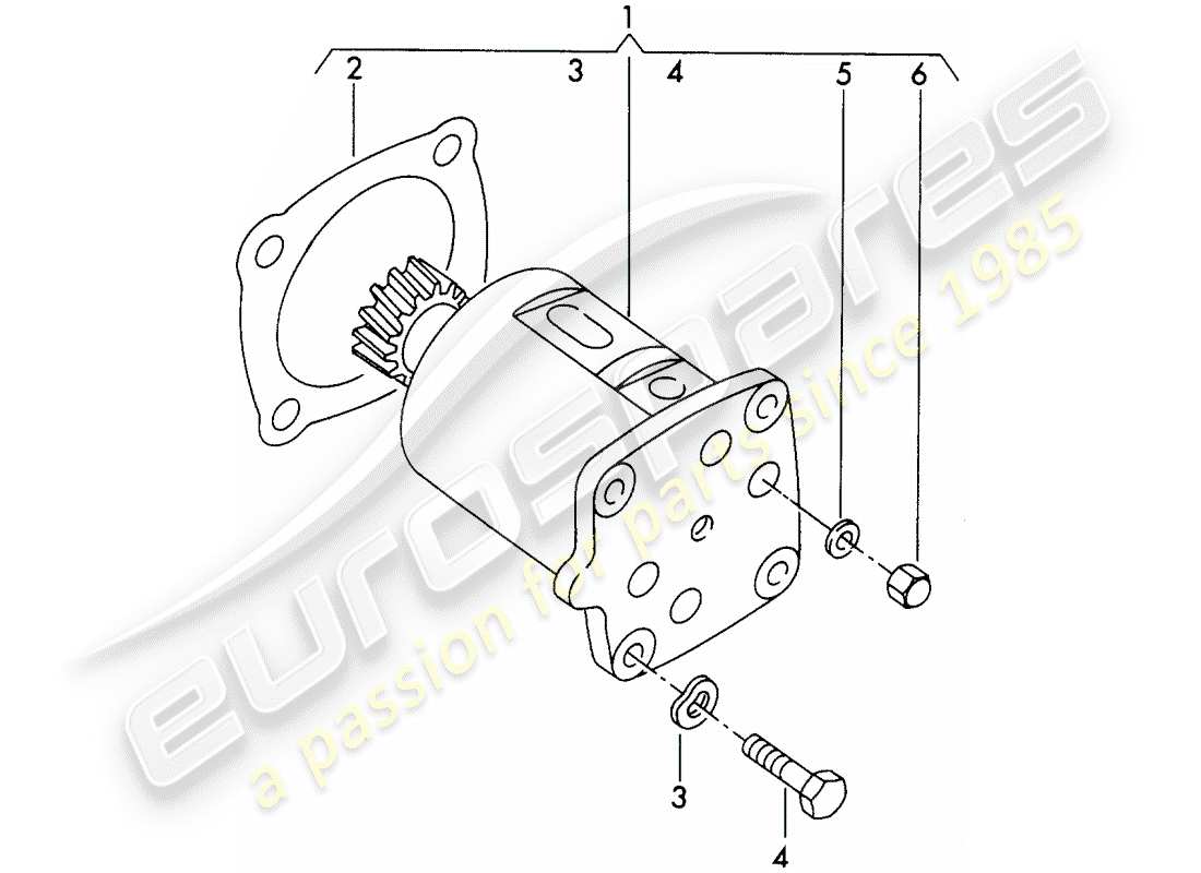 porsche 356b/356c (1964) oil pump parts diagram