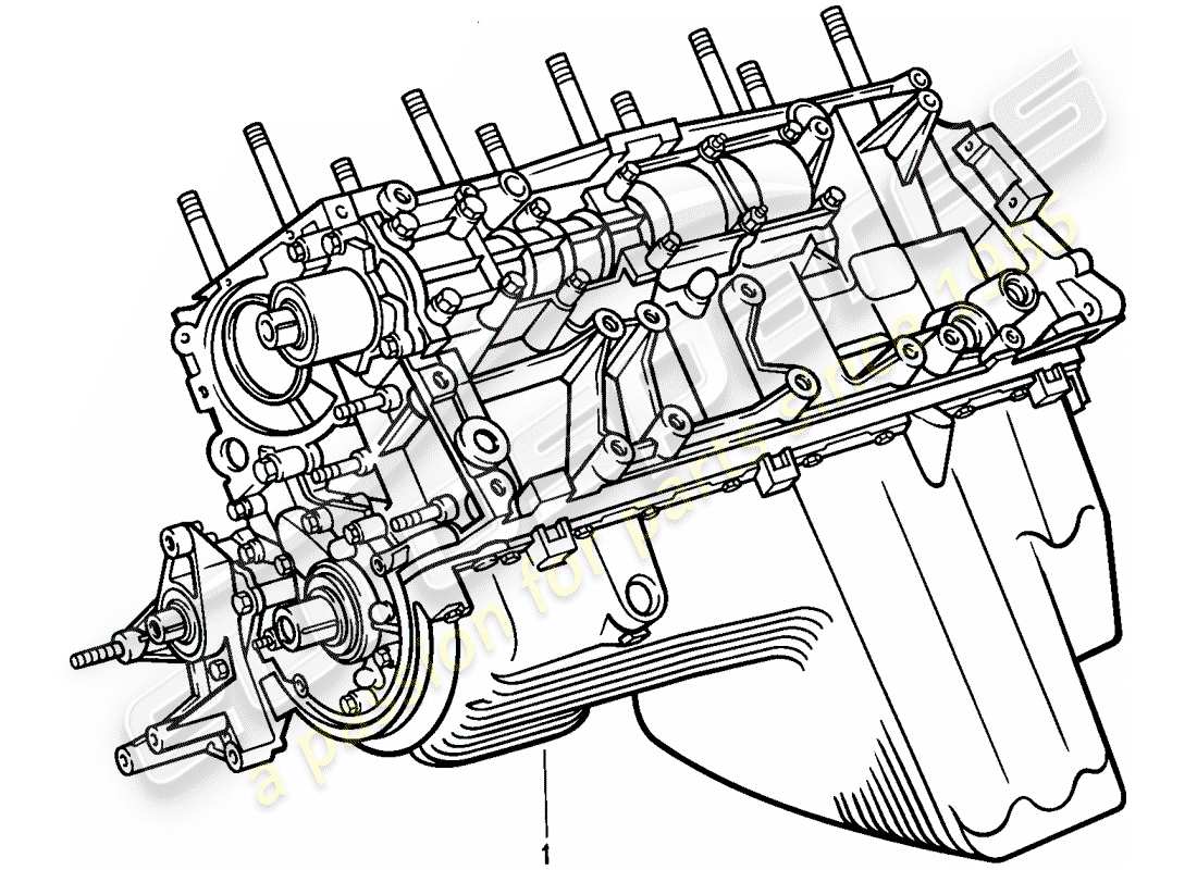 porsche 1988 (924s) short engine - crankcase part diagram