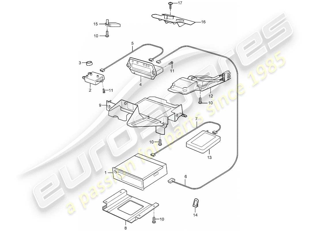 porsche 2004 (carrera gt) radio unit - navigation system - telephone part diagram