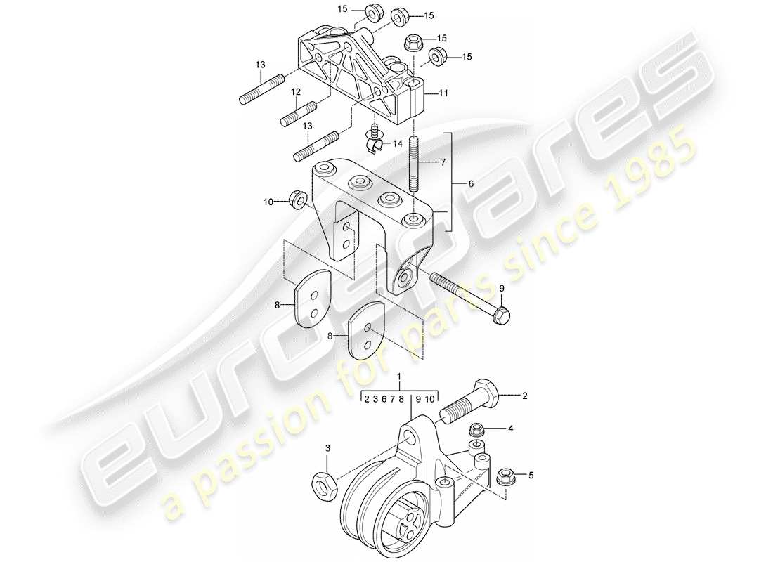 porsche 2004 (carrera gt) engine suspension part diagram